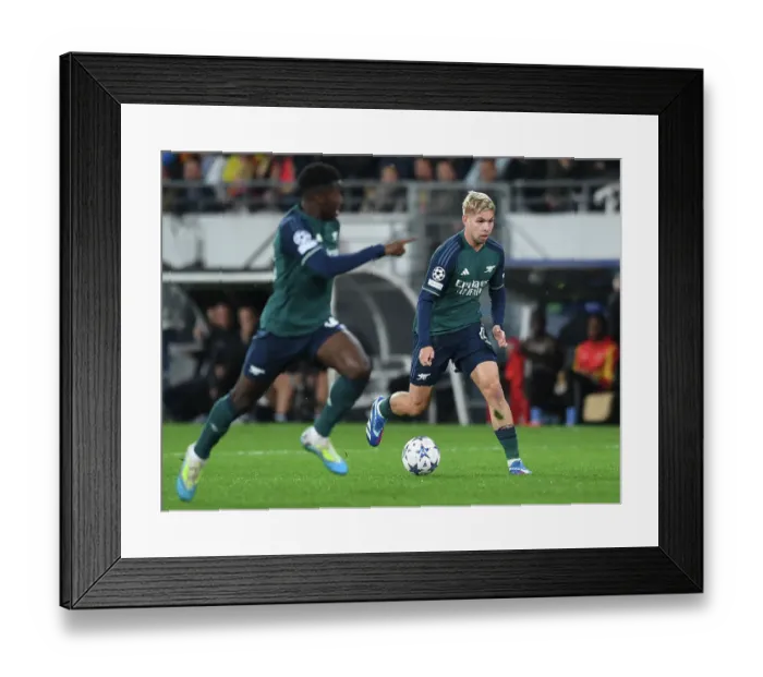 Framed Print : Emile Smith Rowe's Star Performance: Arsenal's Triumph Over RC Lens in the UEFA Champions League
