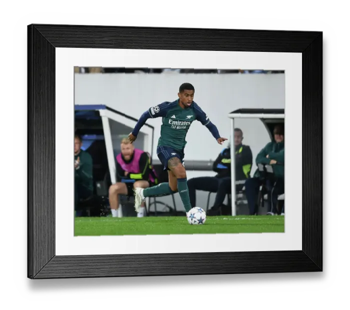 Framed Print : Arsenal's Reice Nelson Shines in RC Lens Clash: UEFA Champions League Group B, 2023 / 24