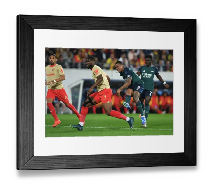 Framed Print : Gabriel Jesus Scores First Arsenal Goal in Champions League Debut vs. RC Lens (2023-24)