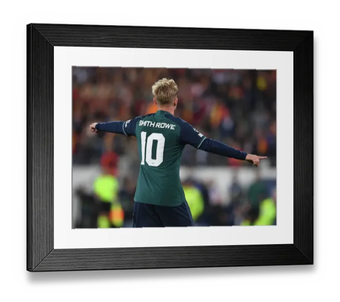 Framed Print : Emile Smith Rowe Shines: Arsenal's UEFA Champions League Victory Over RC Lens