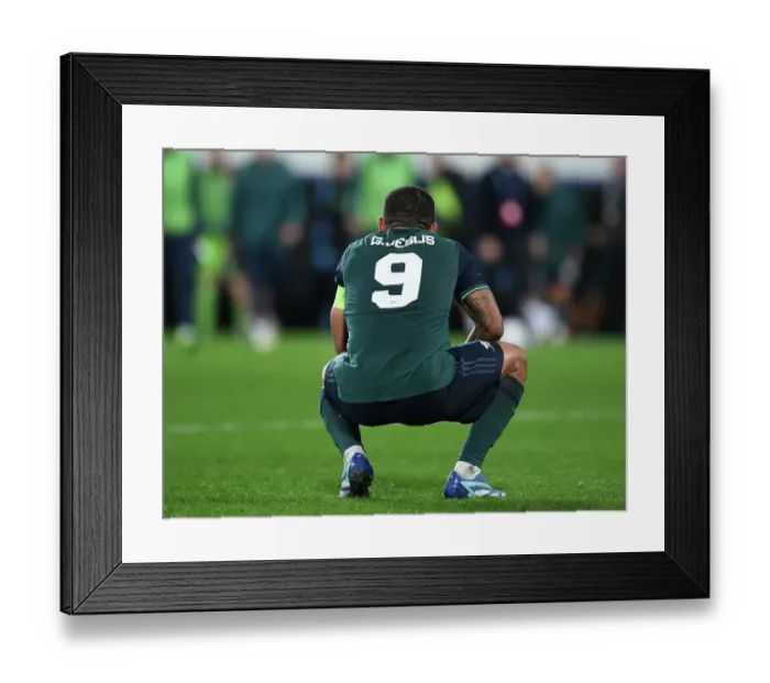 Framed Print : Gabriel Jesus Reacts After Arsenal's UEFA Champions League Victory Over RC Lens (2023-24) Framed Print : Gabriel Jesus Reacts After Arsenal's UEFA Champions League Victory Over RC Lens (2023-24)