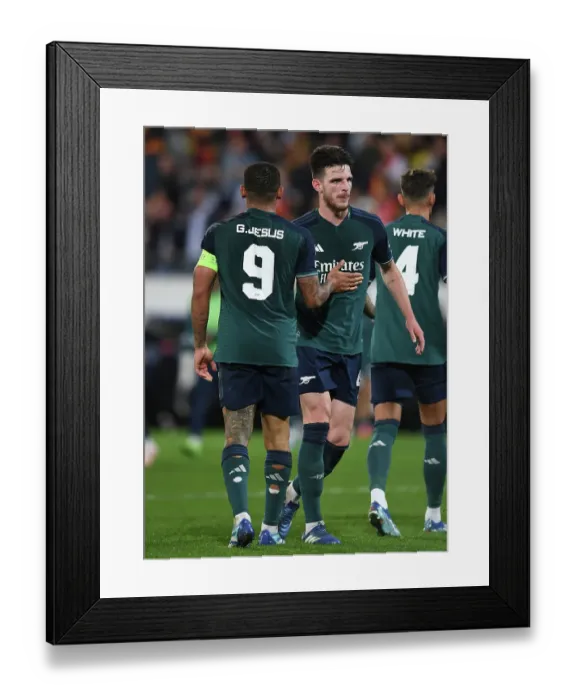 Framed Print : Arsenal's Rice and Jesus Celebrate Victory Over RC Lens in 2023-24 Champions League Framed Print : Arsenal's Rice and Jesus Celebrate Victory Over RC Lens in 2023-24 Champions League