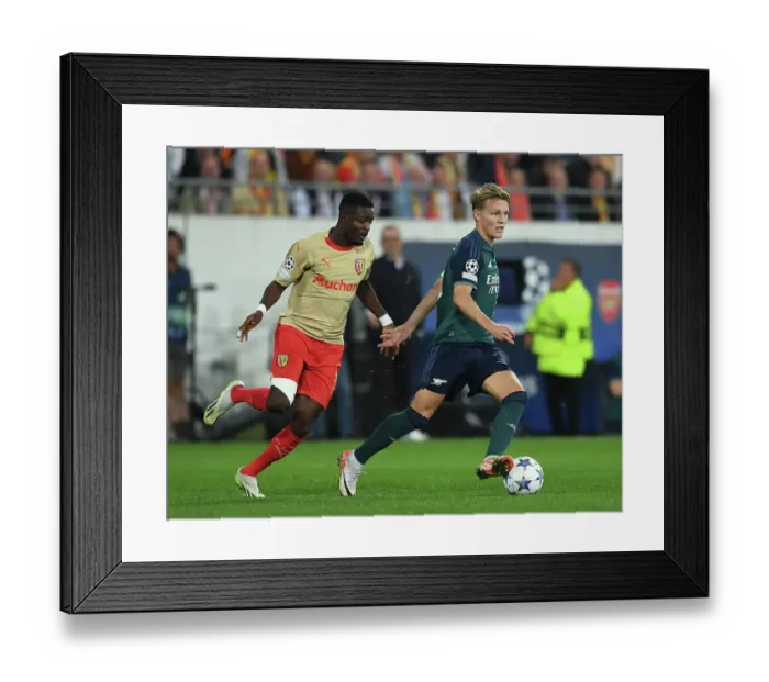 Framed Print : Odegaard Faces Abdul Samed: Arsenal vs RC Lens, Champions League 2023 / 24