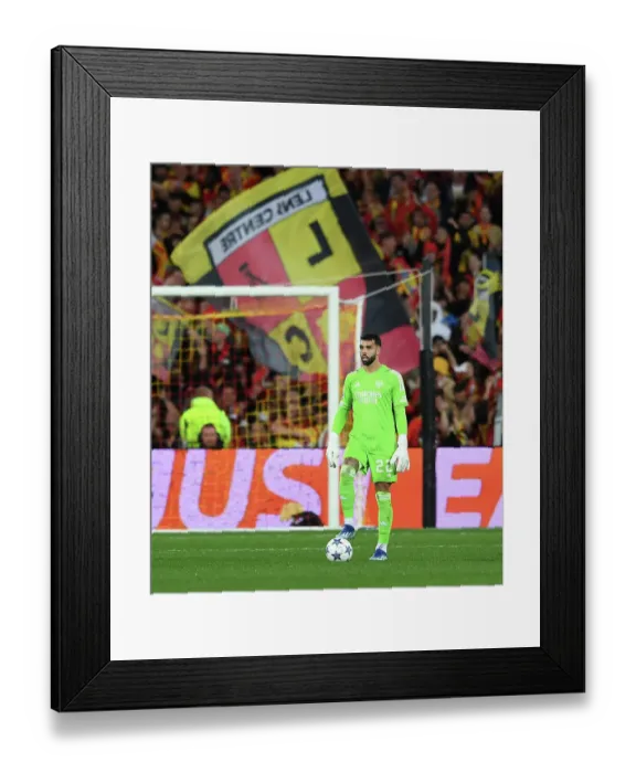 Framed Print : Arsenal's David Raya in Action against RC Lens in 2023-24 UEFA Champions League Framed Print : Arsenal's David Raya in Action against RC Lens in 2023-24 UEFA Champions League