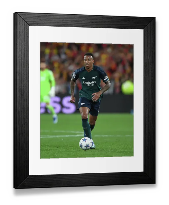 Framed Print : Gabriel Magalhaes: Arsenal's Unyielding Defender in RC Lens Champions League Showdown, 2023-24 Framed Print : Gabriel Magalhaes: Arsenal's Unyielding Defender in RC Lens Champions League Showdown, 2023-24