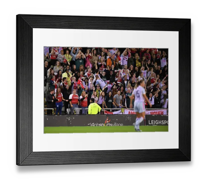 Framed Print : Arsenal Fans Rally at Manchester United vs. Arsenal FC - Barclays Women's Super League Match, 2023 Framed Print : Arsenal Fans Rally at Manchester United vs. Arsenal FC - Barclays Women's Super League Match, 2023