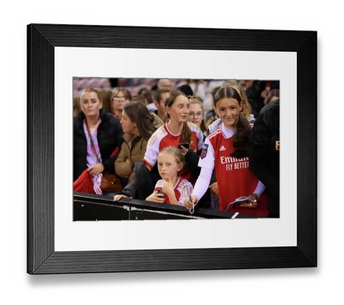 Framed Print : Arsenal Fans Watch Manchester United vs. Arsenal - Barclays Women's Super League Clash (2023-24)
