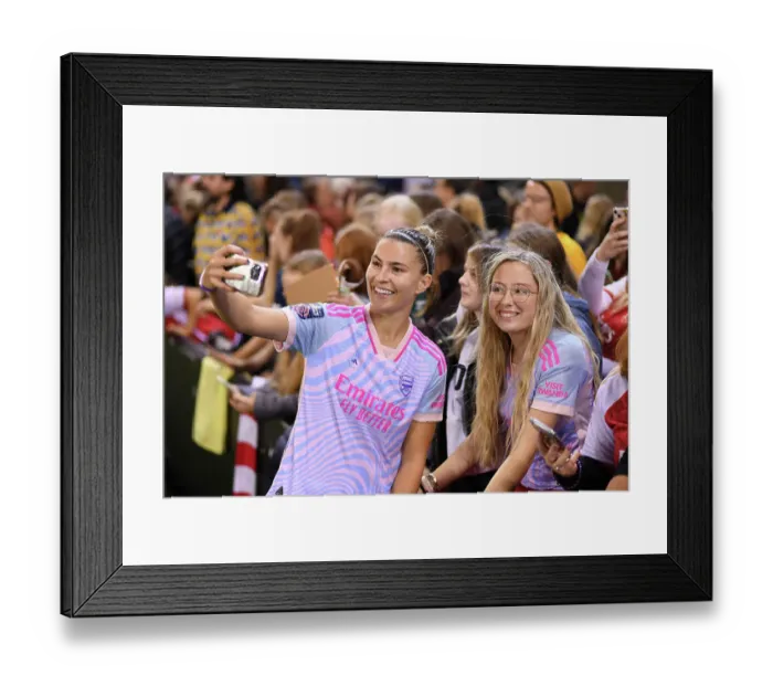 Framed Print : Arsenal Women Players Mingle with Fans after Barclays Super League Match