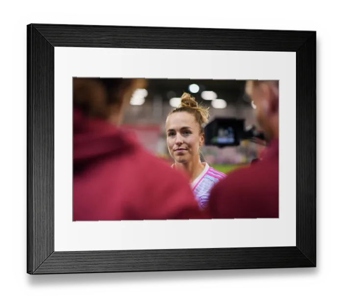 Framed Print : Arsenal's Lia Waelti Interviewed After Manchester United vs Arsenal Women's Super League Match