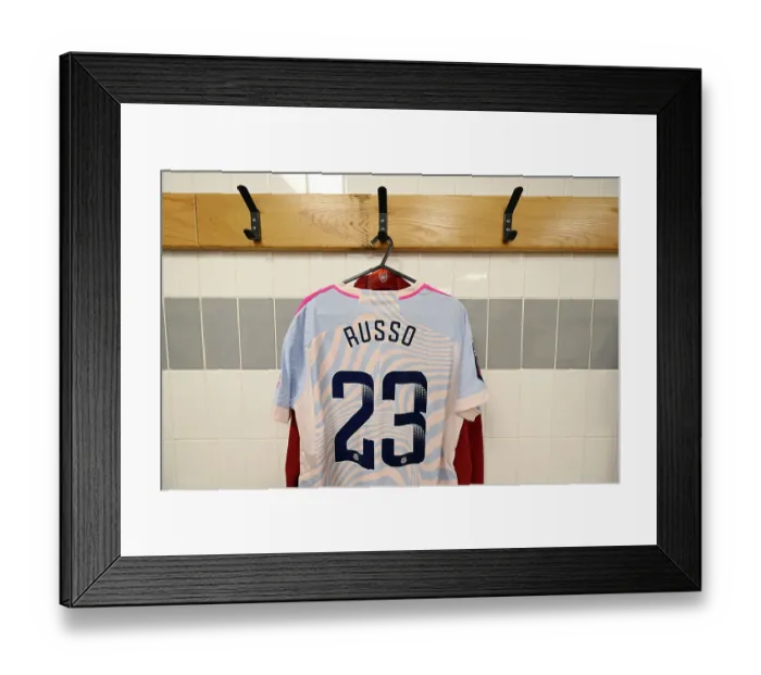 Framed Print : Behind the Scenes: Arsenal's Dressing Room Preparation Ahead of Arsenal vs Manchester United (Barclays Women's Super League)