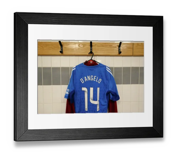 Framed Print : Arsenal FC: A Peek into Sabrina D'Angelo's Dressing Room Ahead of Arsenal vs Manchester United (2023-24 Barclays Women's Super League)