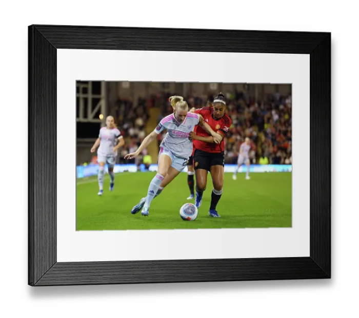 Framed Print : Battle for Supremacy: Stina Blackstenius vs. Gabrielle George - Women's Super League Showdown: Arsenal FC vs. Manchester United Framed Print : Battle for Supremacy: Stina Blackstenius vs. Gabrielle George - Women's Super League Showdown: Arsenal FC vs. Manchester United
