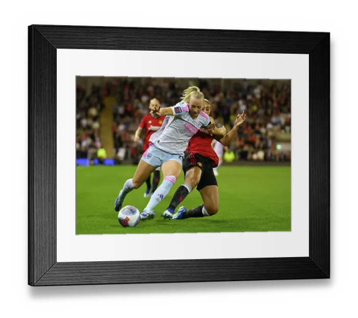Framed Print : Battle in the Barclays Women's Super League: Manchester United vs Arsenal FC