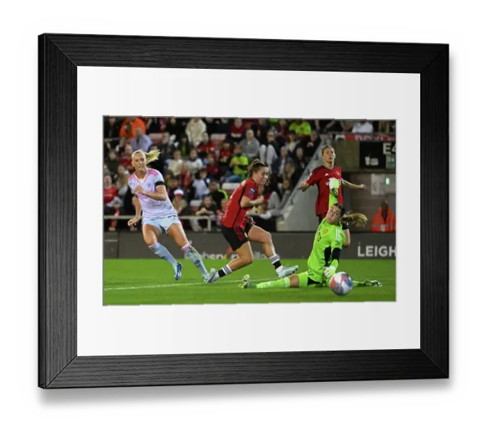Framed Print : Arsenal Women's Super League Triumph: Stina Blackstenius Nets Opening Goal Against Manchester United