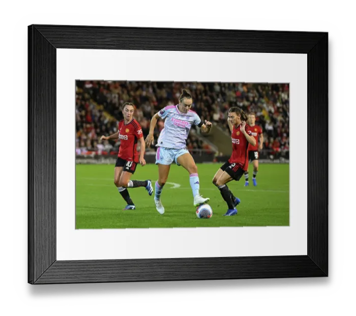 Framed Print : Intense Battle: Manchester United vs. Arsenal FC in the Barclays Women's Super League