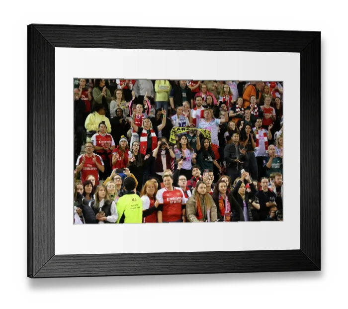Framed Print : Arsenal Fans Watch Manchester United vs Arsenal - Barclays Women's Super League Clash (2023-24)