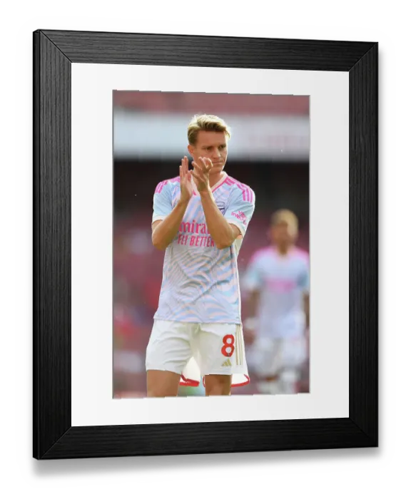 Framed Print : Arsenal's Martin Odegaard Applauding Fans Before Arsenal vs Manchester City, 2023-24 Premier League