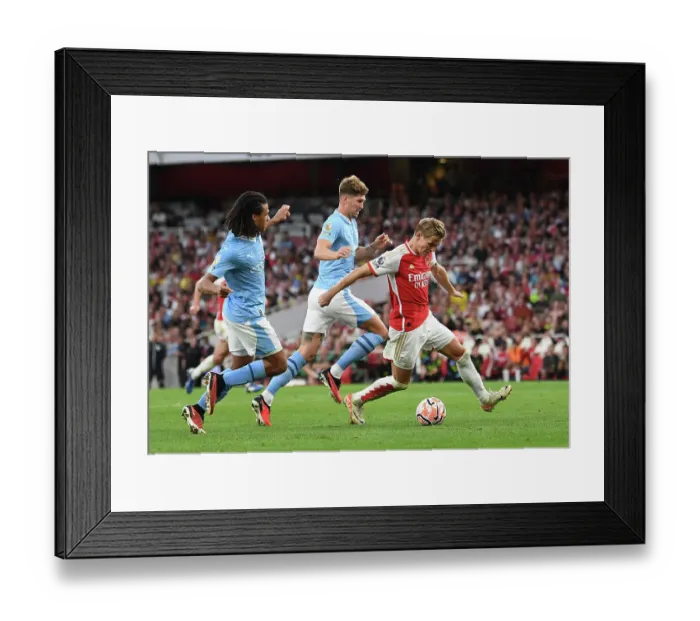 Framed Print : Arsenal vs Manchester City: Martin Odegaard Faces Off Against Stones and Ake in Intense Premier League Clash (2023-24) Framed Print : Arsenal vs Manchester City: Martin Odegaard Faces Off Against Stones and Ake in Intense Premier League Clash (2023-24)
