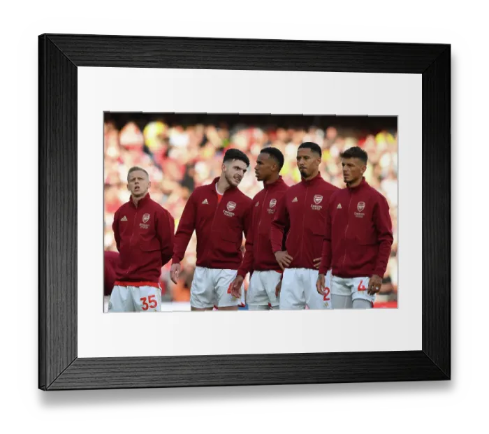 Framed Print : Arsenal vs Manchester City: Pre-Match Interaction Between Declan Rice and Gabriel (2023-24) Framed Print : Arsenal vs Manchester City: Pre-Match Interaction Between Declan Rice and Gabriel (2023-24)