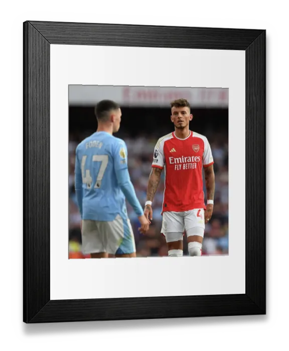 Framed Print : Arsenal vs Manchester City: 2023-24 Premier League Showdown - Battle at the Emirates