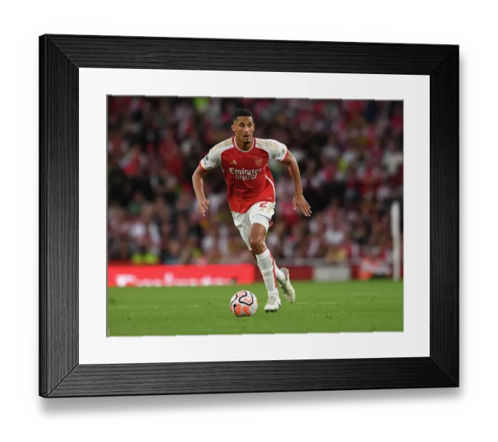 Framed Print : Saliba's Premier League Debut: Arsenal vs Manchester City (2023-24)