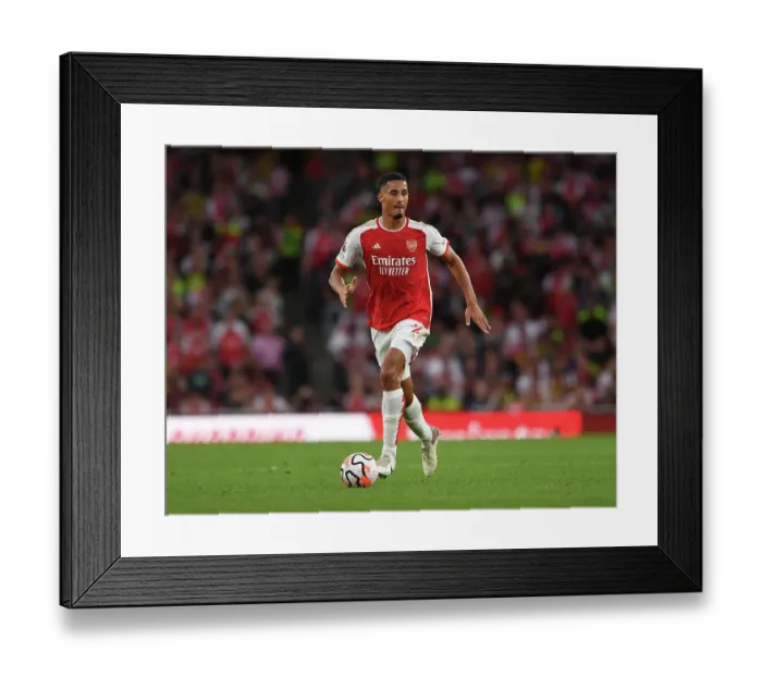 Framed Print : William Saliba's Premier League Debut: Arsenal vs Manchester City, 2023-24