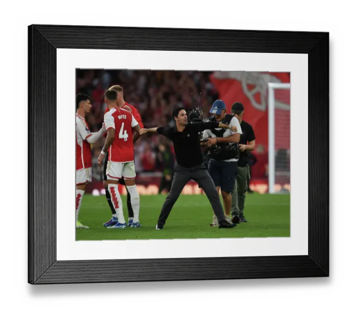 Framed Print : Arsenal's Mikel Arteta Celebrates Epic Victory Over Manchester City in 2023-24 Premier League Framed Print : Arsenal's Mikel Arteta Celebrates Epic Victory Over Manchester City in 2023-24 Premier League