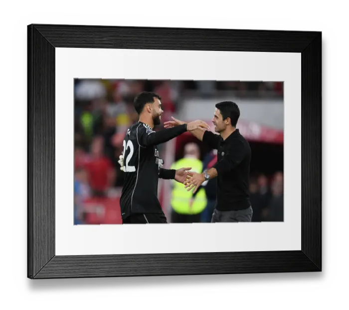Framed Print : Arsenal's Triumph: Arteta and Raya Celebrate Over Manchester City (2023-24) Framed Print : Arsenal's Triumph: Arteta and Raya Celebrate Over Manchester City (2023-24)