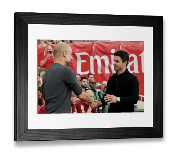 Framed Print : Pep vs Mikel: Clash of the Managers - Arsenal v Manchester City, 2023-24 Premier League Framed Print : Pep vs Mikel: Clash of the Managers - Arsenal v Manchester City, 2023-24 Premier League