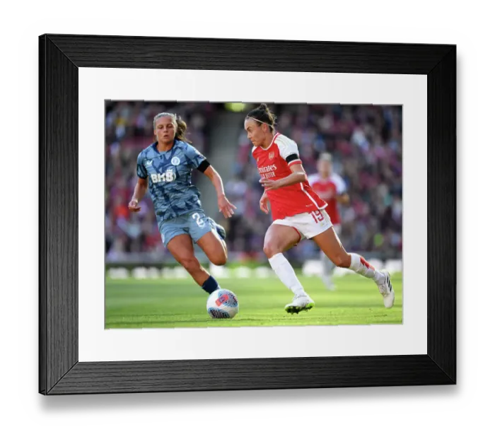 Framed Print : Arsenal Women vs Aston Villa: Caitlin Foord Fights Past Defender in Barclays Super League Clash Framed Print : Arsenal Women vs Aston Villa: Caitlin Foord Fights Past Defender in Barclays Super League Clash