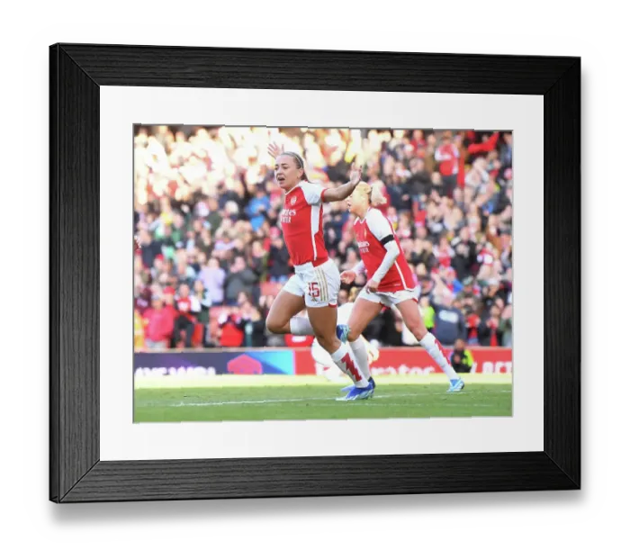Framed Print : Arsenal Women: Katie McCabe Scores the Opener Against Aston Villa in 2023-24 Barclays WSL Match