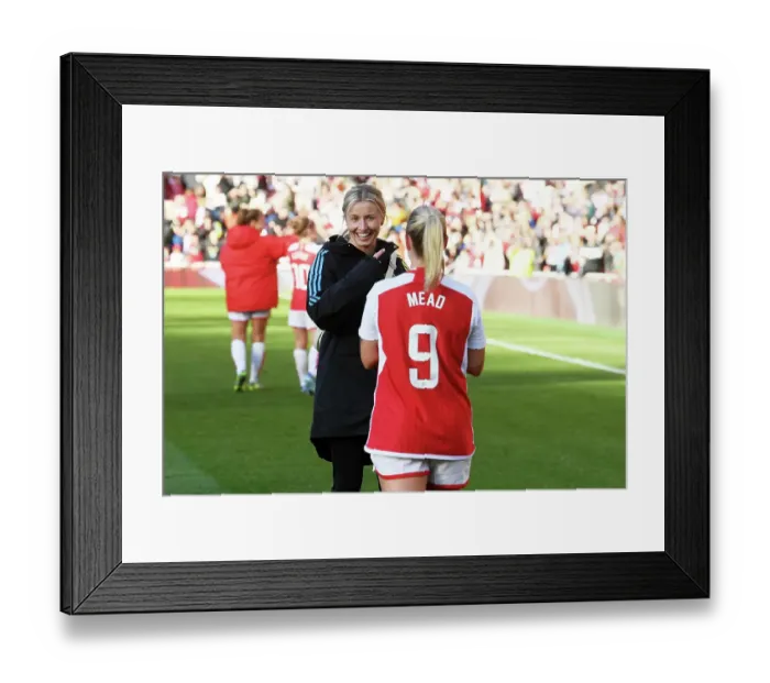Framed Print : Arsenal Women's Team Celebrates Victory in 2023-24 Barclays Women's Super League (Arsenal vs. Aston Villa)