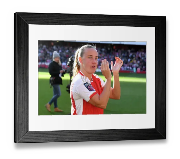 Framed Print : Arsenal Women's Team Celebrates Victory Over Aston Villa in 2023-24 Barclays Women's Super League