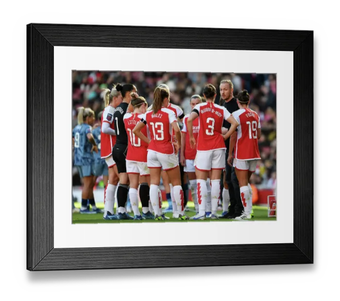Framed Print : Arsenal Women: Jonas Eidevall Guides Team at Emirates Stadium against Aston Villa (2023-24) Framed Print : Arsenal Women: Jonas Eidevall Guides Team at Emirates Stadium against Aston Villa (2023-24)