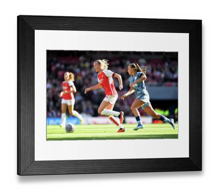 Framed Print : Arsenal Women vs Aston Villa: Frida Maanum Fights Past Defender in Barclays Super League Clash Framed Print : Arsenal Women vs Aston Villa: Frida Maanum Fights Past Defender in Barclays Super League Clash
