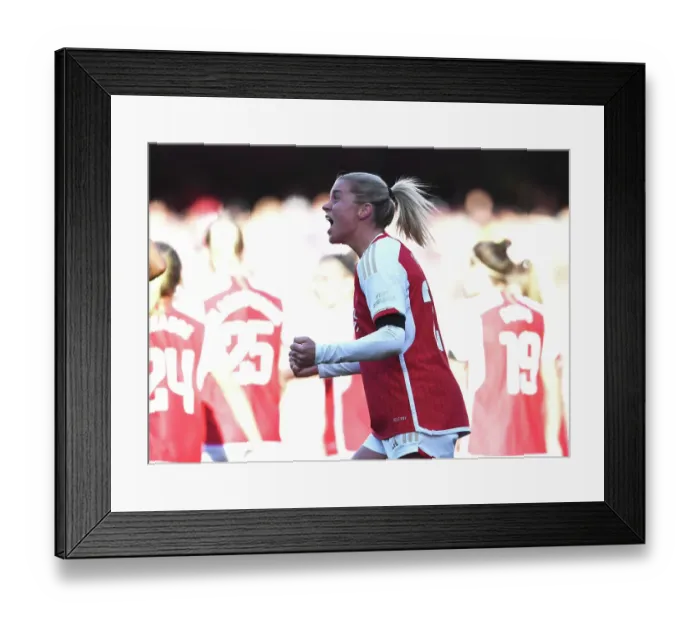 Framed Print : Arsenal Women's Team Triumphs Over Aston Villa: Alessia Russo Scores Brace in Barclays Super League Clash at Emirates Stadium