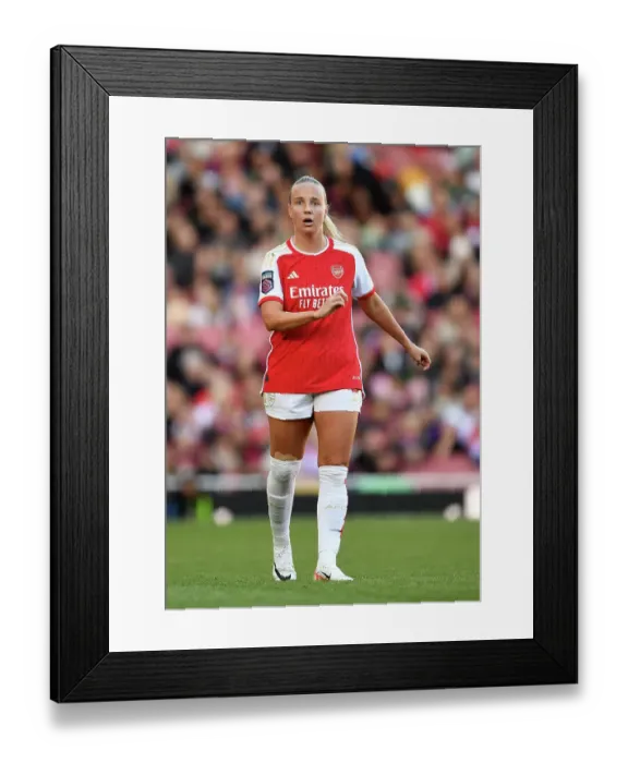 Framed Print : Arsenal's Beth Mead in Deep Thought: The Focused Star at Emirates Stadium (2023-24) - Arsenal vs Aston Villa