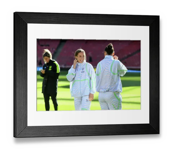 Framed Print : Arsenal FC vs Aston Villa: Lia Waelti's Reaction during Pre-Match Pitch Inspection (2023-24) Framed Print : Arsenal FC vs Aston Villa: Lia Waelti's Reaction during Pre-Match Pitch Inspection (2023-24)