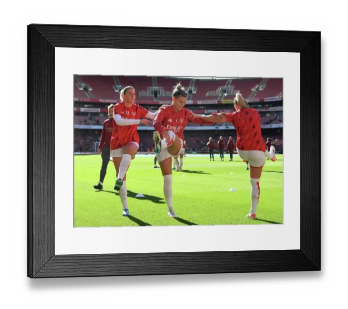 Framed Print : Arsenal Women vs. Aston Villa: Pre-Match Warm-Up at Emirates Stadium (2023-24) Framed Print : Arsenal Women vs. Aston Villa: Pre-Match Warm-Up at Emirates Stadium (2023-24)