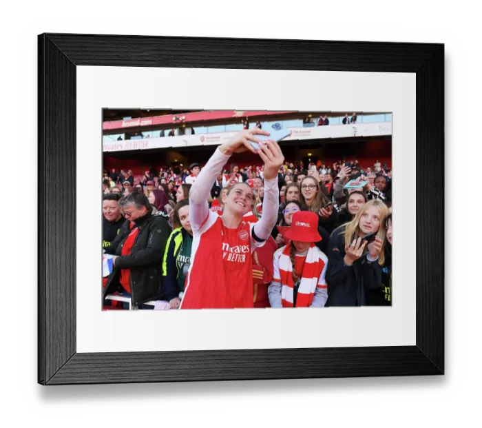 Framed Print : Arsenal Women's Team: Alessia Russo Celebrates with Fans after Arsenal v Aston Villa Match, 2023-24