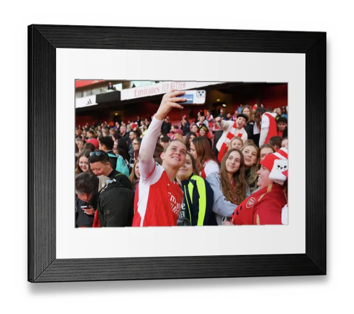 Framed Print : Alessia Russo's Triumph: Arsenal Fans Celebrate Victory over Aston Villa Framed Print : Alessia Russo's Triumph: Arsenal Fans Celebrate Victory over Aston Villa