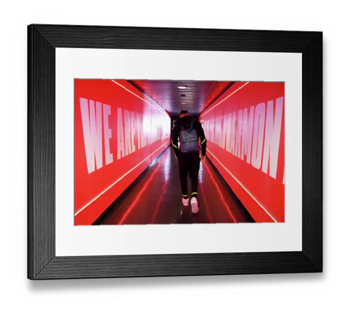 Framed Print : Arsenal Players Arrive at Emirates Stadium Ahead of Manchester City Showdown (2023-24)