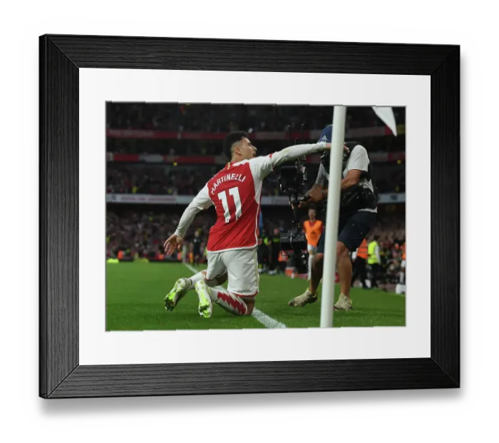 Framed Print : Martinelli's Stunner: Arsenal's Victory Over Manchester City (2023-24) Framed Print : Martinelli's Stunner: Arsenal's Victory Over Manchester City (2023-24)