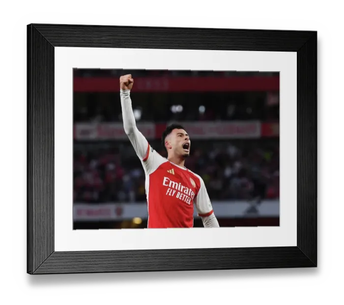 Framed Print : Martinelli's Stunner: Arsenal Take Early Lead Against Manchester City (2023-24)