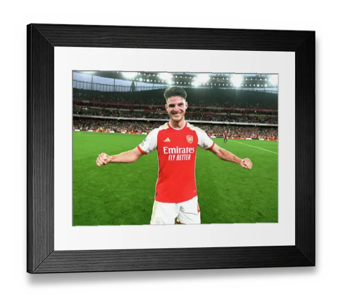 Framed Print : Declan Rice Celebrates Arsenal's Victory Over Manchester City (2023-24) Framed Print : Declan Rice Celebrates Arsenal's Victory Over Manchester City (2023-24)