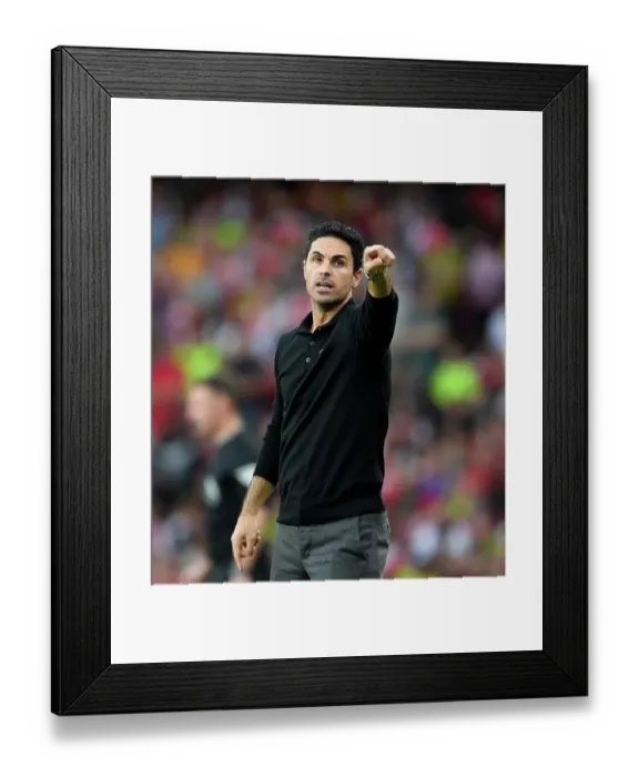 Framed Print : Mikel Arteta Reacts: Arsenal FC vs Manchester City, Premier League 2023-24