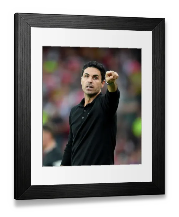 Framed Print : Mikel Arteta's Intense Reaction: Arsenal vs Manchester City, Premier League 2023-24