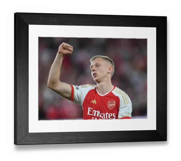 Framed Print : Arsenal's Victory Over Manchester City: Zinchenko Celebrates with Arsenal Fans (2023-24) Framed Print : Arsenal's Victory Over Manchester City: Zinchenko Celebrates with Arsenal Fans (2023-24)