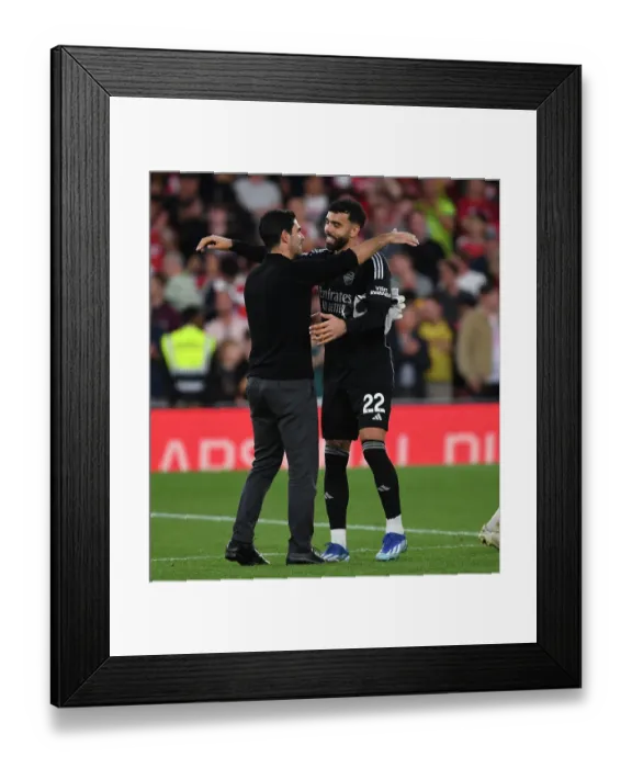 Framed Print : Arsenal Celebrate Hard-Fought Victory Over Manchester City in 2023-24 Premier League
