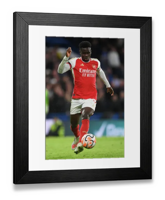 Framed Print : Bukayo Saka in Action: Chelsea vs. Arsenal, Premier League 2023-24 - A Battle at Stamford Bridge Framed Print : Bukayo Saka in Action: Chelsea vs. Arsenal, Premier League 2023-24 - A Battle at Stamford Bridge